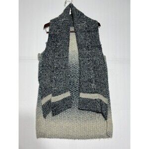 Long Sweater Vest Women's One Size Blue Ombre Open Front Cardigan